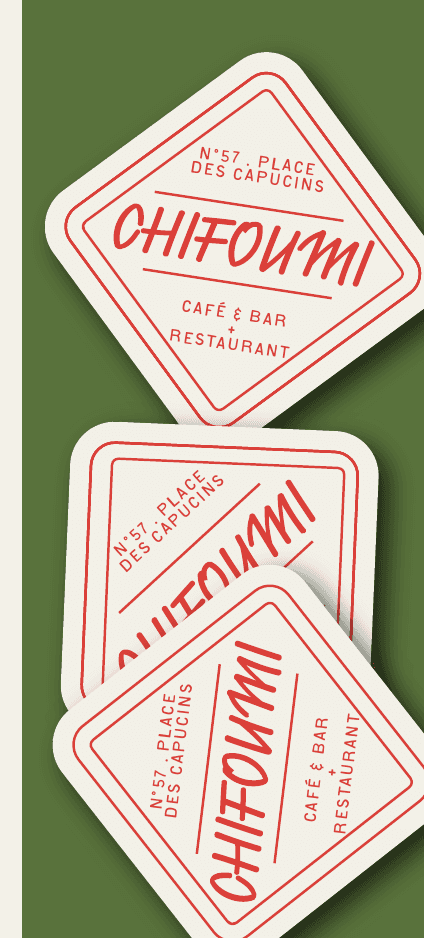 Sous-bocks CHIFOUMI — Café & Bar, place des Capucins